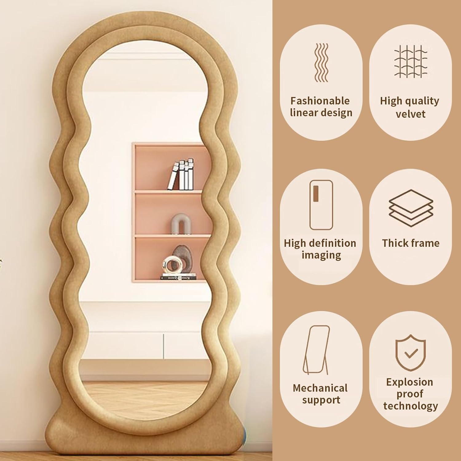 Wavy Floor Mirror 160x60cm
