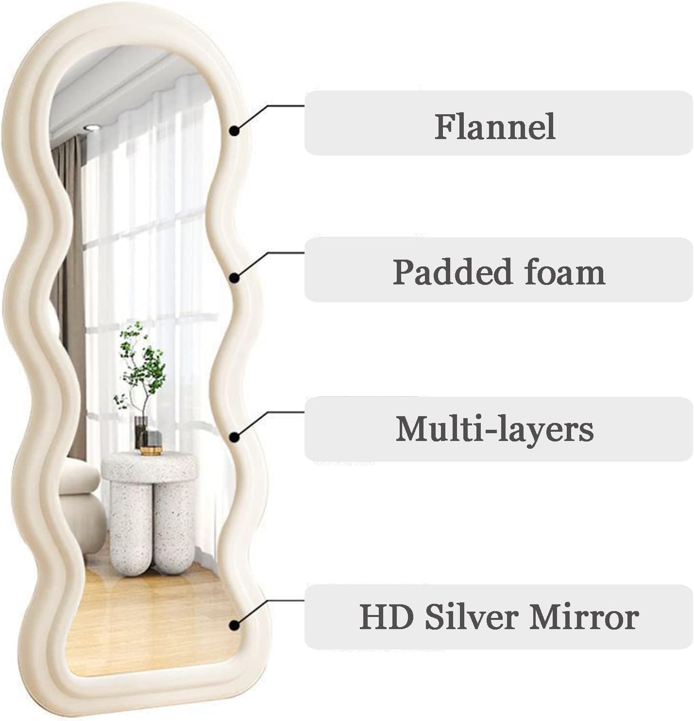 Wavy Floor Mirror 160x60cm