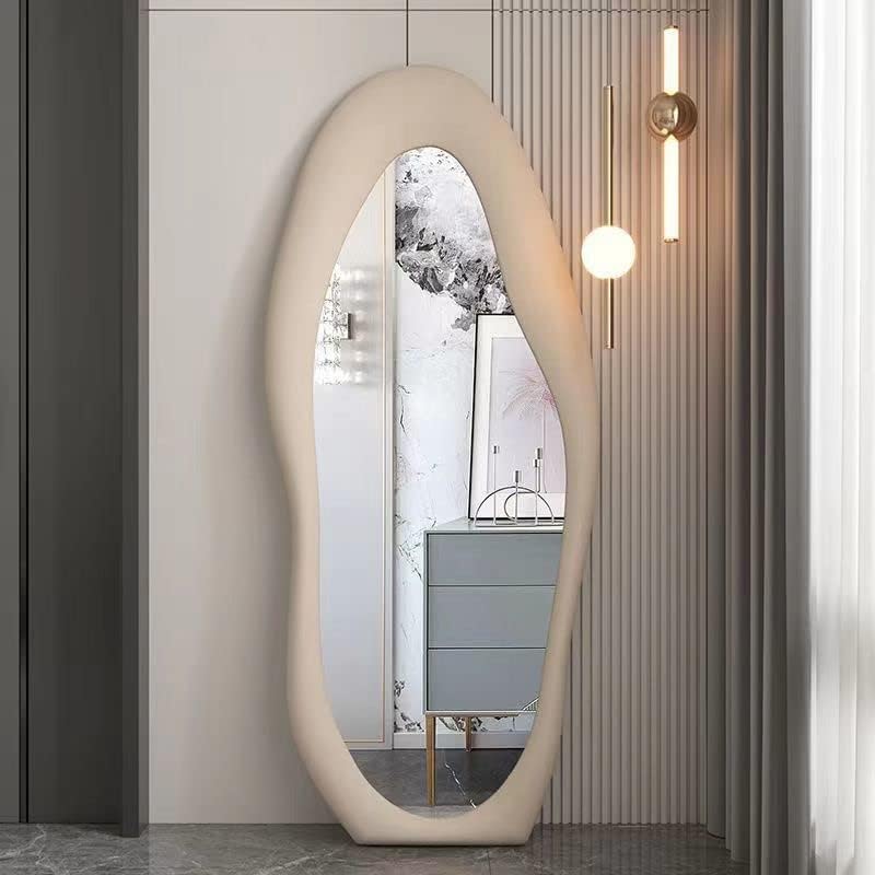 Velvet Fabric Full Length Mirror-Cloud