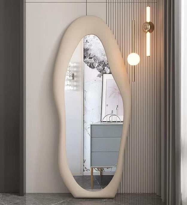 Velvet Fabric Full Length Mirror-Cloud