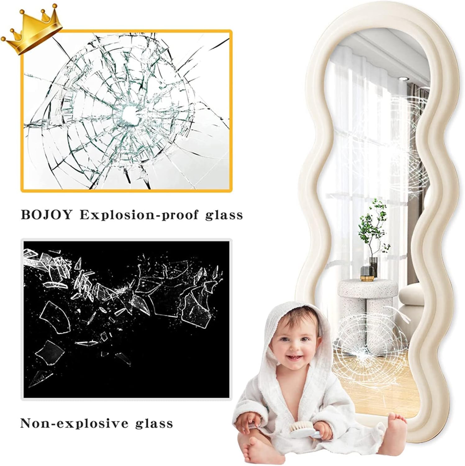 Wavy Floor Mirror 160x60cm