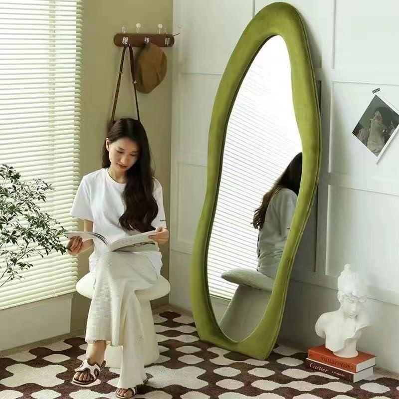 Velvet Fabric Full Length Mirror-Cloud