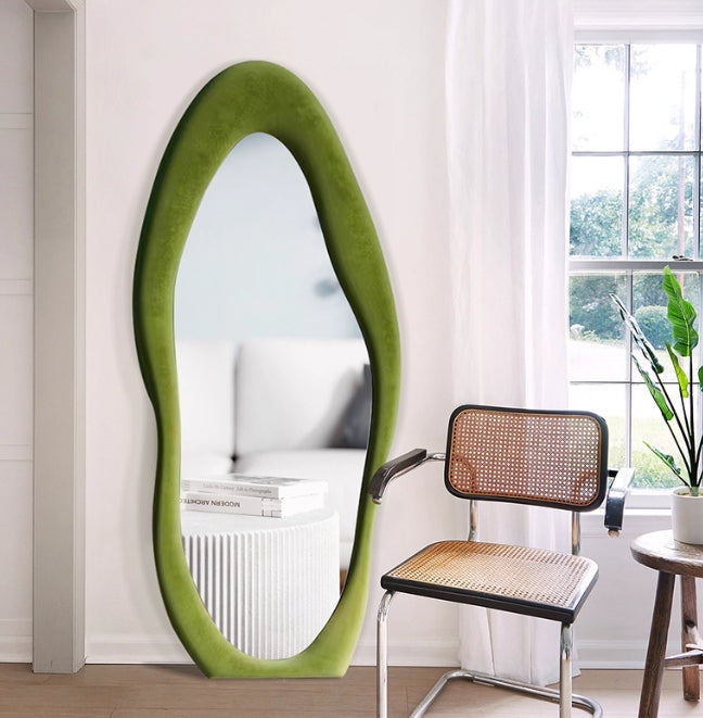 Velvet Fabric Full Length Mirror-Cloud