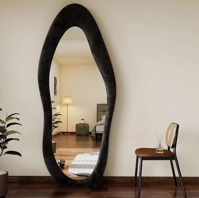 Velvet Fabric Full Length Mirror-Cloud