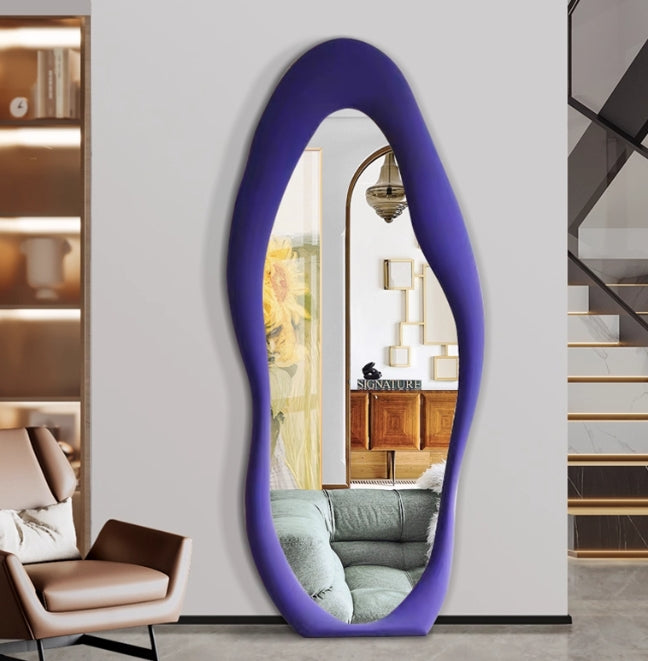 Velvet Fabric Full Length Mirror-Cloud