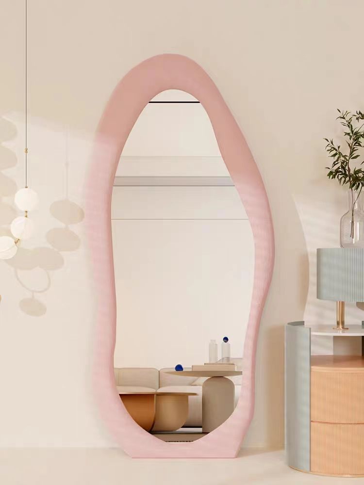 Velvet Fabric Full Length Mirror-Cloud